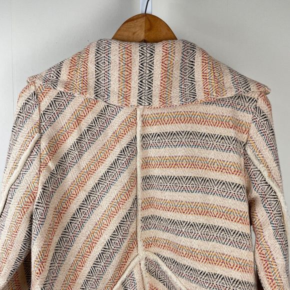 Soft Surroundings Cotton Jacquard Rayadas Jacket Metallic Stripe Womens Medium - Picture 6 of 7